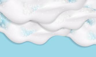 Bath foam isolated on a blue background. Shampoo bubbles texture.Shampoo and bath lather vector illustration.