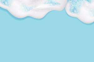 Bath  blue foam isolated on a light background. Shampoo bubbles texture.Shampoo and bath lather vector illustration.