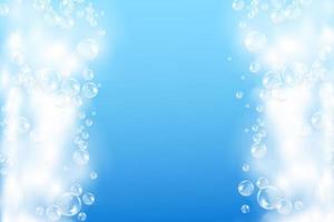 Bath  blue foam isolated on a light background. Shampoo bubbles texture.Shampoo and bath lather vector illustration.