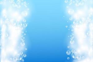 Bath  blue foam isolated on a light background. Shampoo bubbles texture.Shampoo and bath lather vector illustration.