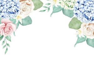 fondo de acuarela de hortensia floral elegante vector