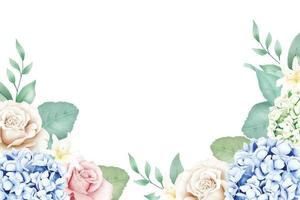 fondo de acuarela de hortensia floral elegante vector