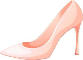 Cartoon pink slipper, bride's or princess's slipper, wedding shoes isolated vector
