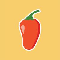 Ilustración de vector de diseño plano de Chile. pimiento rojo picante