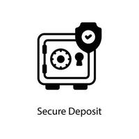 Secure Deposit Vector outline Business and Finanace   Style Icon. EPS 10