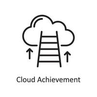 Cloud Achievement outline icon Design illustration. Web Hosting And cloud Services Symbol on White backgroung EPS 10 File vector