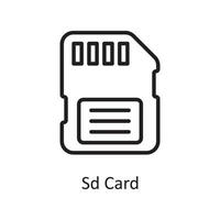 Sd Card outline icon Design illustration. Web Hosting And cloud Services Symbol on White backgroung EPS 10 File vector