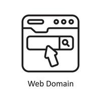 ilustración de diseño de icono de esquema de dominio web. símbolo de alojamiento web y servicios en la nube en el archivo eps 10 de fondo blanco vector