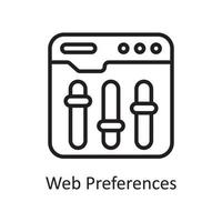 Web Preferences outline icon Design illustration. Web Hosting And cloud Services Symbol on White backgroung EPS 10 File vector