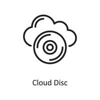 Cloud Disc outline icon Design illustration. Web Hosting And cloud Services Symbol on White backgroung EPS 10 File vector