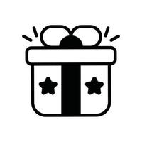 Gift Vector Icon Christmas solid  Style Illustration. EPS 10