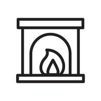 Fireplace Vector Icon Line EPS 10 file