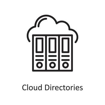 Cloud Directories outline icon Design illustration. Web Hosting And cloud Services Symbol on White backgroung EPS 10 File vector
