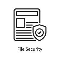 File Security outline icon Design illustration. Web Hosting And cloud Services Symbol on White backgroung EPS 10 File vector