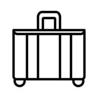 Suitcase icon line isolated on white background. Black flat thin icon on modern outline style. Linear symbol and editable stroke. Simple and pixel perfect stroke vector illustration