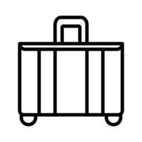 Suitcase icon line isolated on white background. Black flat thin icon on modern outline style. Linear symbol and editable stroke. Simple and pixel perfect stroke vector illustration