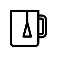 línea de icono de taza de té aislada sobre fondo blanco. icono negro plano y delgado en el estilo de contorno moderno. símbolo lineal y trazo editable. ilustración de vector de trazo simple y perfecto de píxeles