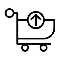 Retrieve to cart icon line isolated on white background. Black flat thin icon on modern outline style. Linear symbol and editable stroke. Simple and pixel perfect stroke vector illustration