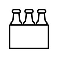 línea de icono de paquete de cerveza aislada sobre fondo blanco. icono negro plano y delgado en el estilo de contorno moderno. símbolo lineal y trazo editable. ilustración de vector de trazo simple y perfecto de píxeles