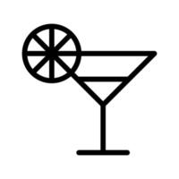 Cocktail icon line isolated on white background. Black flat thin icon on modern outline style. Linear symbol and editable stroke. Simple and pixel perfect stroke vector illustration