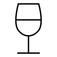 línea de icono de copa de vino aislada sobre fondo blanco. icono negro plano y delgado en el estilo de contorno moderno. símbolo lineal y trazo editable. ilustración de vector de trazo simple y perfecto de píxeles