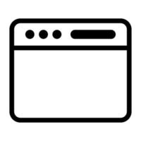 Browser icon line isolated on white background. Black flat thin icon on modern outline style. Linear symbol and editable stroke. Simple and pixel perfect stroke vector illustration