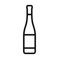 línea de icono de botella de vino aislada sobre fondo blanco. icono negro plano y delgado en el estilo de contorno moderno. símbolo lineal y trazo editable. ilustración de vector de trazo simple y perfecto de píxeles