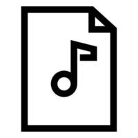 línea de icono de archivo de música aislada sobre fondo blanco. icono negro plano y delgado en el estilo de contorno moderno. símbolo lineal y trazo editable. ilustración de vector de trazo simple y perfecto de píxeles.