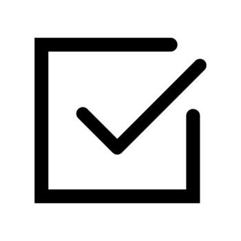 línea de icono de marca de verificación aislada en fondo blanco. icono negro plano y delgado en el estilo de contorno moderno. símbolo lineal y trazo editable. ilustración de vector de trazo simple y perfecto de píxeles.