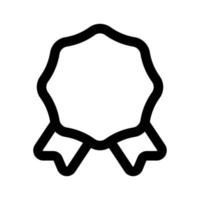 Badge icon line isolated on white background. Black flat thin icon on modern outline style. Linear symbol and editable stroke. Simple and pixel perfect stroke vector illustration.