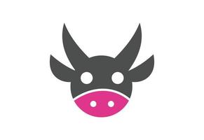 Creative Cow head logo design, Vector design template