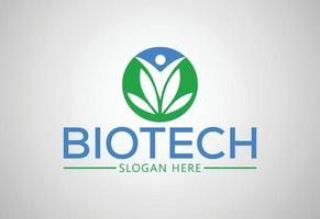 diseño de logotipo biotecnológico, plantilla de diseño vectorial vector