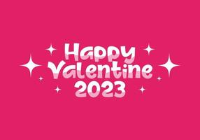 Banner sign design of happy valentine 2023 vector