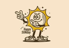 Mascot character illustration of happy sun vector