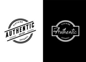 Classic Vintage Retro Label Badge logo design for cloth apparel vector