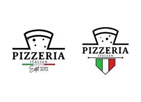 logo para pizzería italiana. símbolo de vector de restaurante de pizza minimalista brillante de estilo moderno