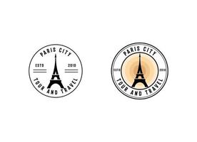 diseño de vector de punto de referencia de viaje de torre eiffel de parís.