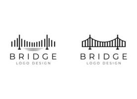 puente logo vector icono ilustración línea contorno monoline