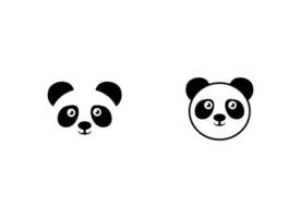 Panda bear silhouette Logo design vector template.