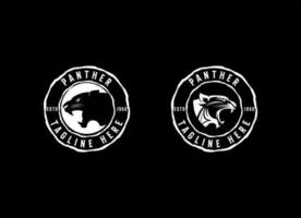 pantera vintage logo icono ilustración vector premium