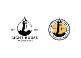 Lighthouse, Beacon logo icon. Vector Illustration.