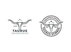 plantilla de vector de diseño de logotipo de búfalo de bisonte de toro tauro.