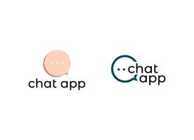 plantilla de diseño de logotipo de aplicación de chat vector