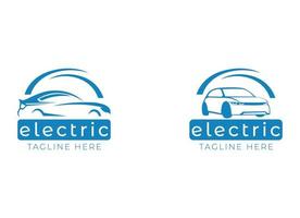 Eco electric car logo design. vector