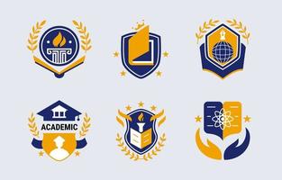 logotipo de educación establecido para académicos y universitarios vector