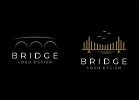 bridge logo vector icon illustration line outline monoline