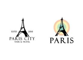 Paris Eiffel tower travel landmark vector design.