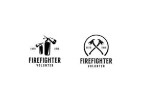 Fire department logos, modern and vintage style logo vector