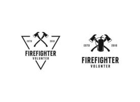 Fire department logos, modern and vintage style logo vector