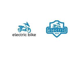 logotipo de bicicleta eléctrica. diseño de logotipo de motocicleta eléctrica. vector